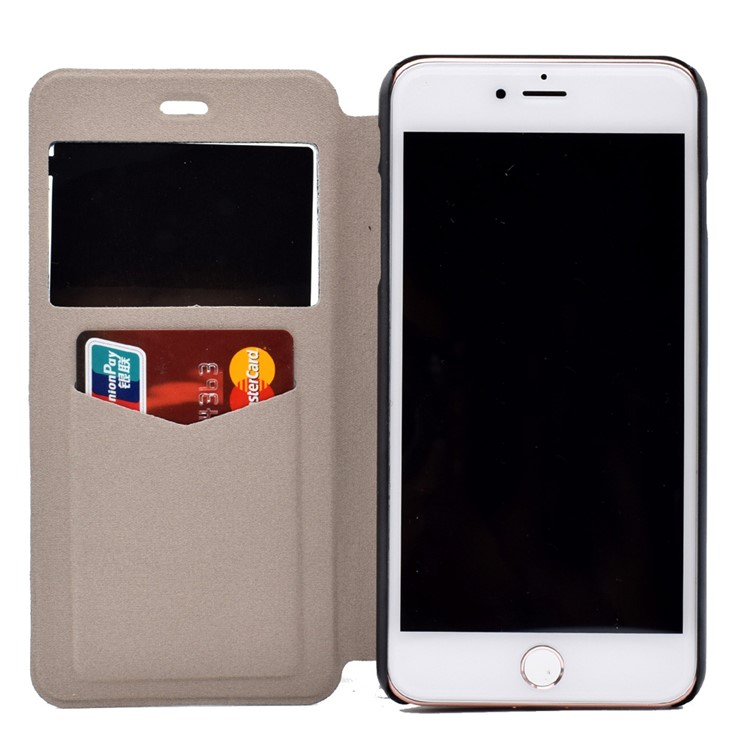 View Window Leather Stand Case for iPhone 7 Plus 5.5 - Be Happy and Smile Pattern-5