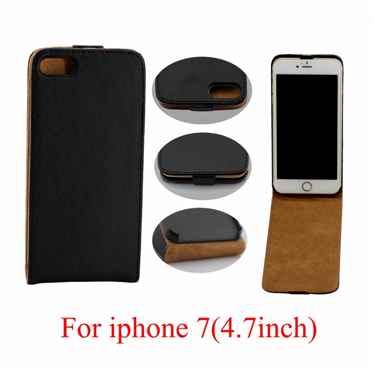 Up-down Vertical Flip Leather Case for iPhone 7 4.7 inch - Black-9