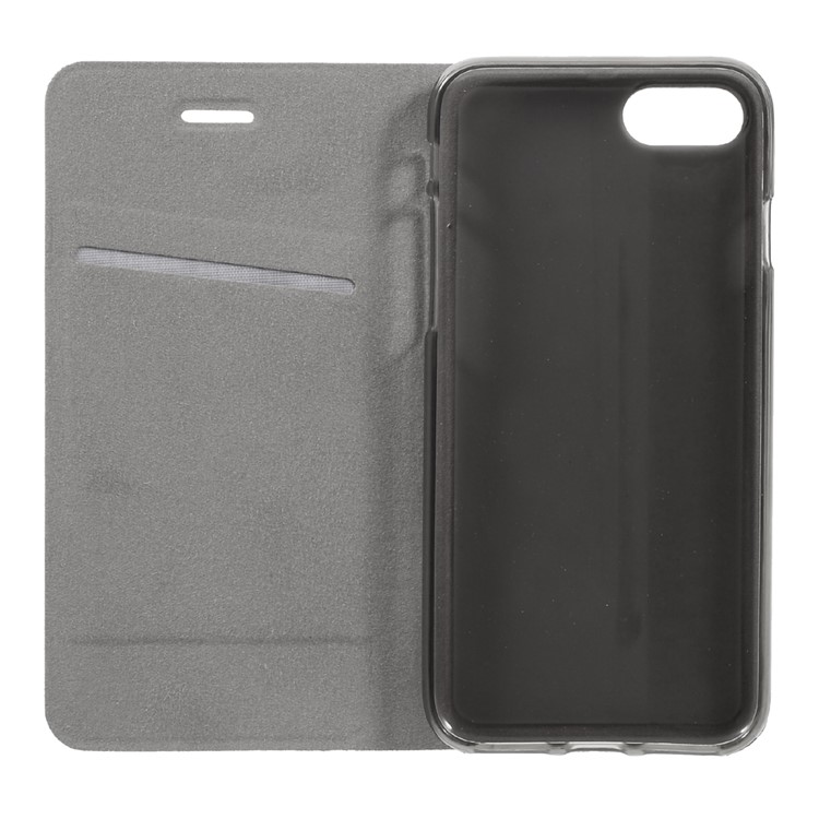 Cross Texture Stand Leather Case for iPhone 7 Built-in Steel Sheet - Black-10