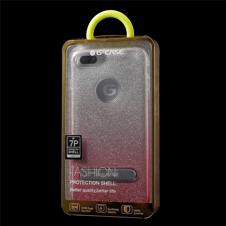 G-CASE 3-in-1 Glittery Piece PC Case Gradient Color TPU Case for iPhone 7 Plus with Kickstand - Pink-10