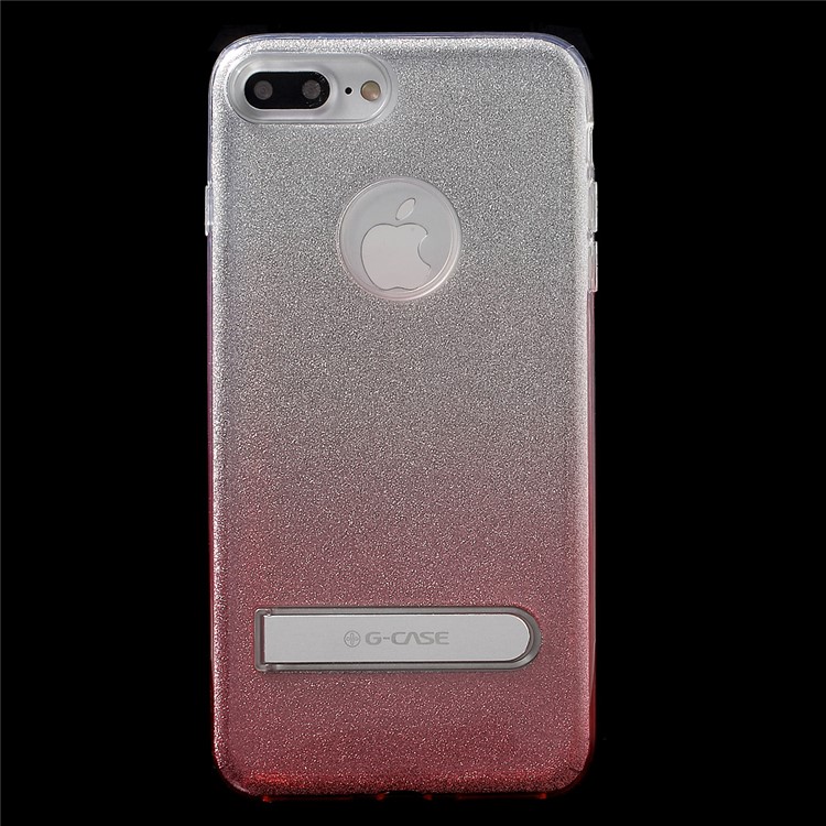 G-CASE 3-in-1 Glittery Piece PC Case Gradient Color TPU Case for iPhone 7 Plus with Kickstand - Pink-3
