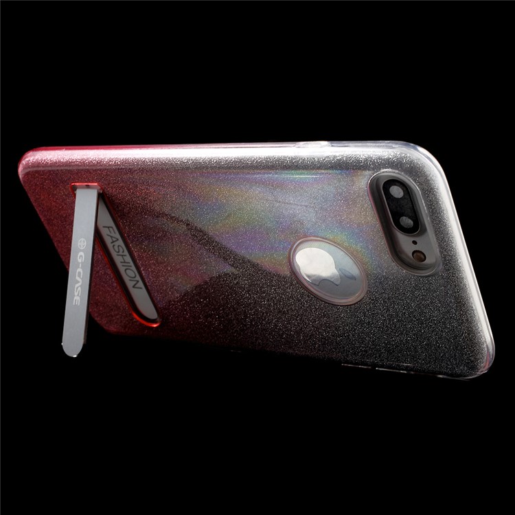 G-CASE 3-in-1 Glittery Piece PC Case Gradient Color TPU Case for iPhone 7 Plus with Kickstand - Pink-5