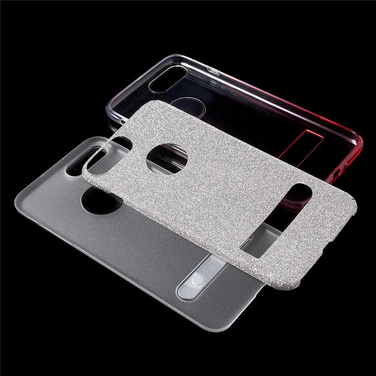 G-CASE 3-in-1 Glittery Piece PC Case Gradient Color TPU Case for iPhone 7 Plus with Kickstand - Pink-6