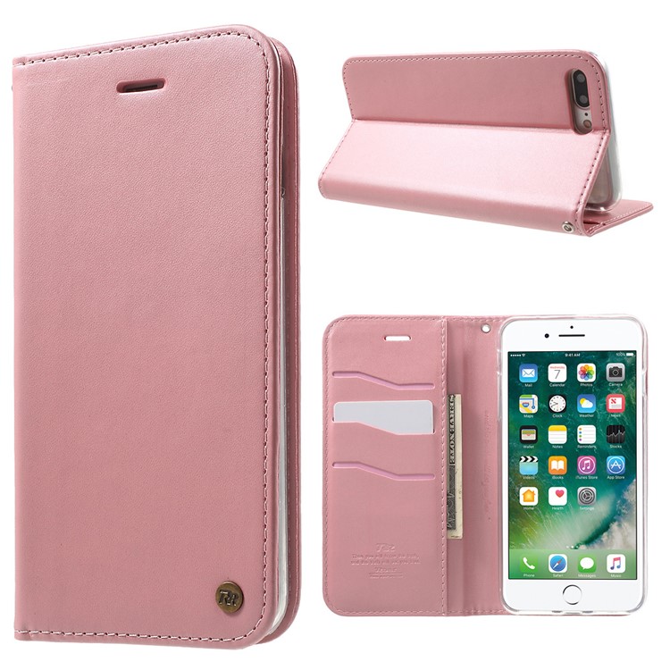 

ROAR ONLY ONE Magnetic Leather Wallet Stand Case for iPhone 8 Plus / 7 Plus - Pink, iPhone 8 Plus