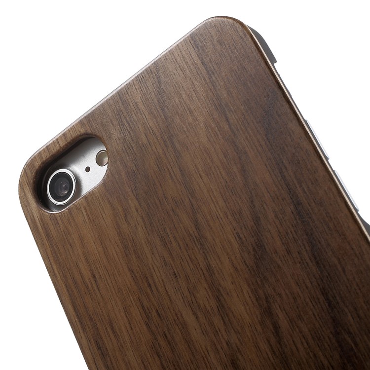 Real Wood Skin Hard PC Phone Case for iPhone 7 - Coffee-5