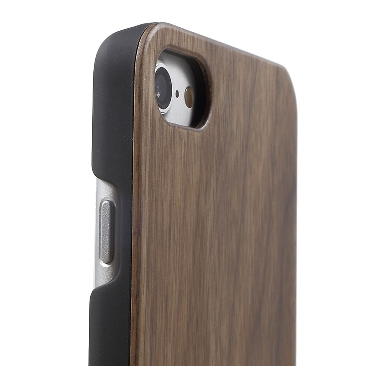 Real Wood Skin Hard PC Phone Case for iPhone 7 - Coffee-6