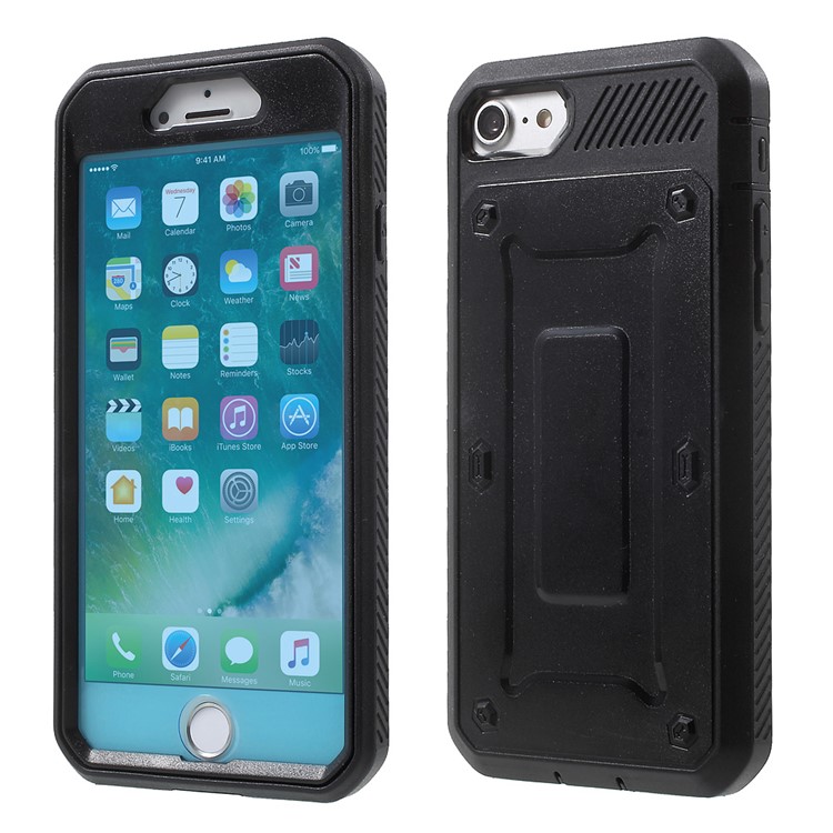 PC TPU Combo Shockproof Drop-proof Dust-proof Case for iPhone 7 4.7 - Black-1
