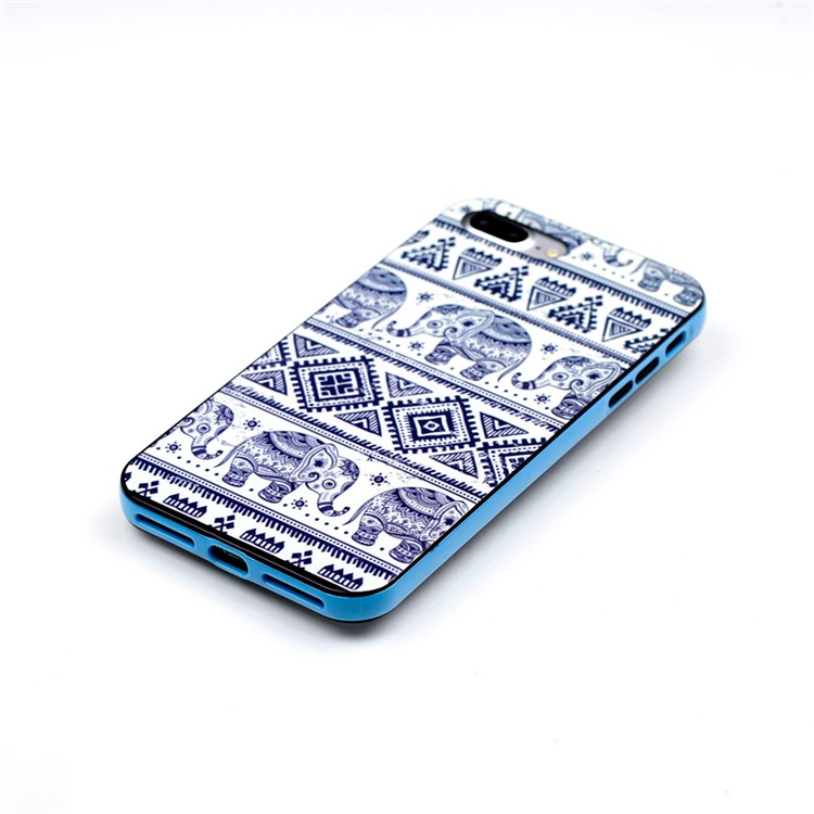 Detachable 2-in-1 PC Bumper + IMD Patterned TPU Case for iPhone 7 Plus 5.5 - Tribal Elephants-4