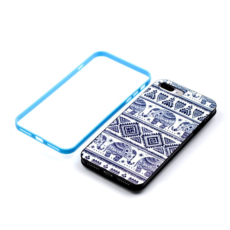 Detachable 2-in-1 PC Bumper + IMD Patterned TPU Case for iPhone 7 Plus 5.5 - Tribal Elephants-6