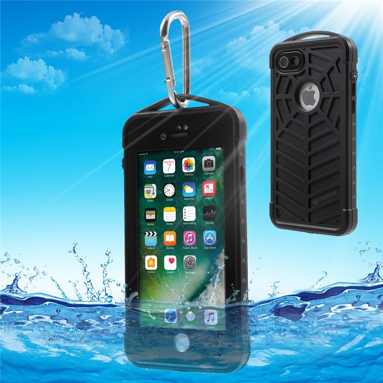 SPIDERCASE IP68 Waterproof Snow/Shock/Dirt Proof Case for iPhone 7 4.7 inch - Black-1