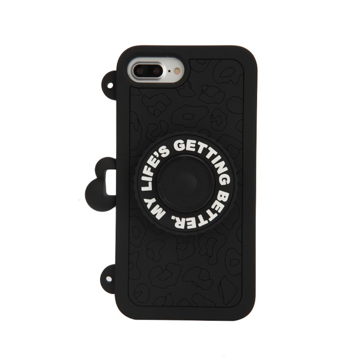 8THDAYS MLGB Click Series for iPhone 7 Plus Handbag Style Bluetooth Self-timer Silicone Case - Black-2