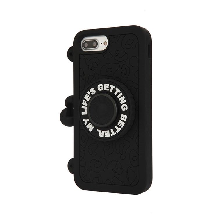 8THDAYS MLGB Click Series for iPhone 7 Plus Handbag Style Bluetooth Self-timer Silicone Case - Black-3