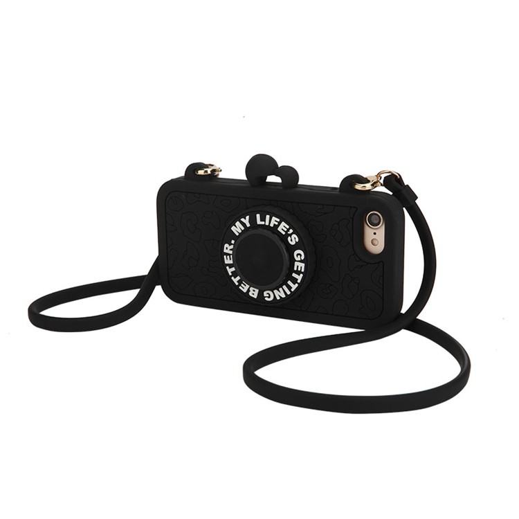 8THDAYS MLGB Click Series for iPhone 7 4.7 Leopard Pattern Bluetooth Self-timer Silicone Case - Black-1