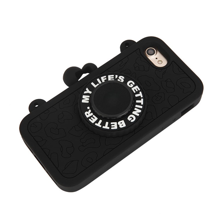 8THDAYS MLGB Click Series for iPhone 7 4.7 Leopard Pattern Bluetooth Self-timer Silicone Case - Black-3