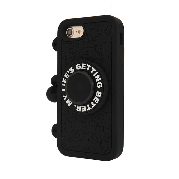8THDAYS MLGB Click Series for iPhone 7 4.7 Leopard Pattern Bluetooth Self-timer Silicone Case - Black-5