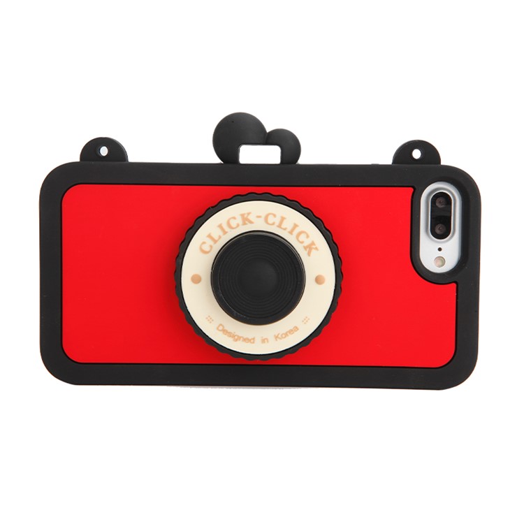 8THDAYS for iPhone 7 Plus Click Click Bluetooth Self Timer Silicone Cover - Black-1