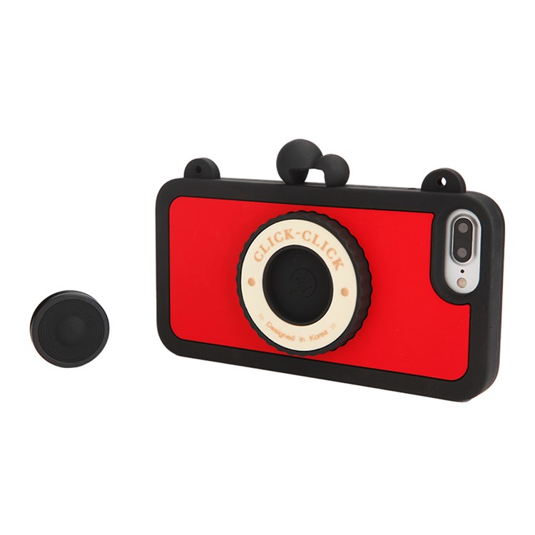 8THDAYS for iPhone 7 Plus Click Click Bluetooth Self Timer Silicone Cover - Black-10