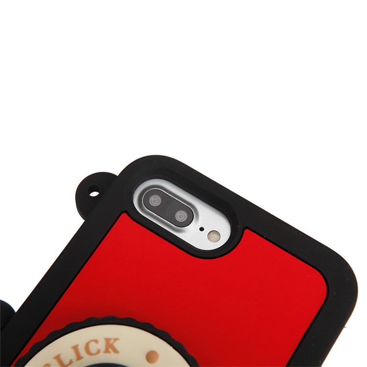 8THDAYS for iPhone 7 Plus Click Click Bluetooth Self Timer Silicone Cover - Black-8