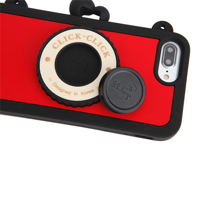 8THDAYS for iPhone 7 Plus Click Click Bluetooth Self Timer Silicone Cover - Black-9