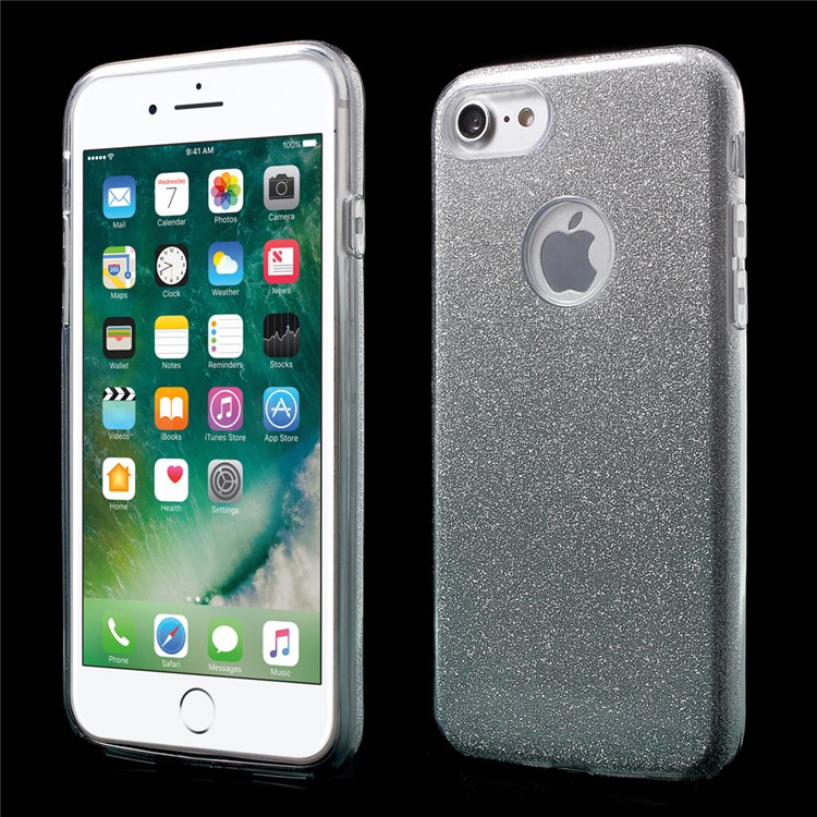 

XINCUCO для iPhone 8/7 ТПУ + ПК Телефон чехол с градиент цвета блестящий порошок бумага - синий, iPhone 8 4.7 inch