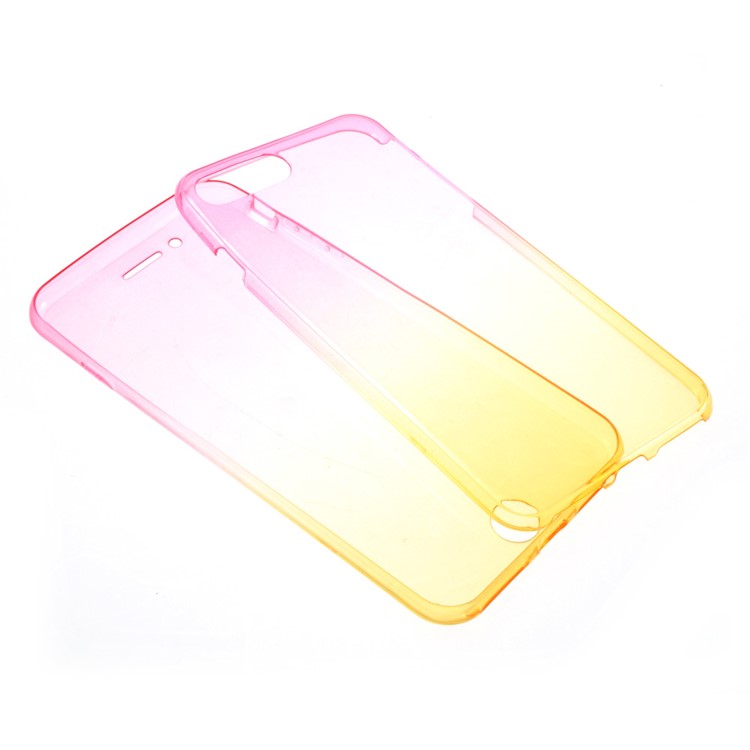 Gradient Color Touchable Front + Back 2-Piece TPU Flexible Shell for iPhone 7 Plus 5.5 - Rose / Yellow-7