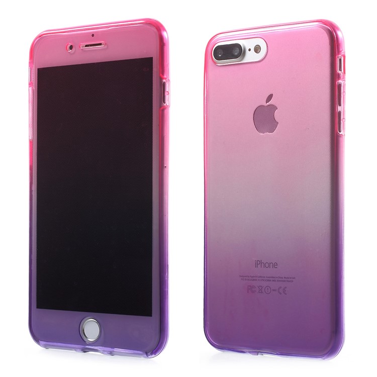 

Gradient Color Touchable Front + Back 2-Piece TPU Flexible Case for iPhone 8 Plus / 7 Plus 5.5 - Rose / Purple
