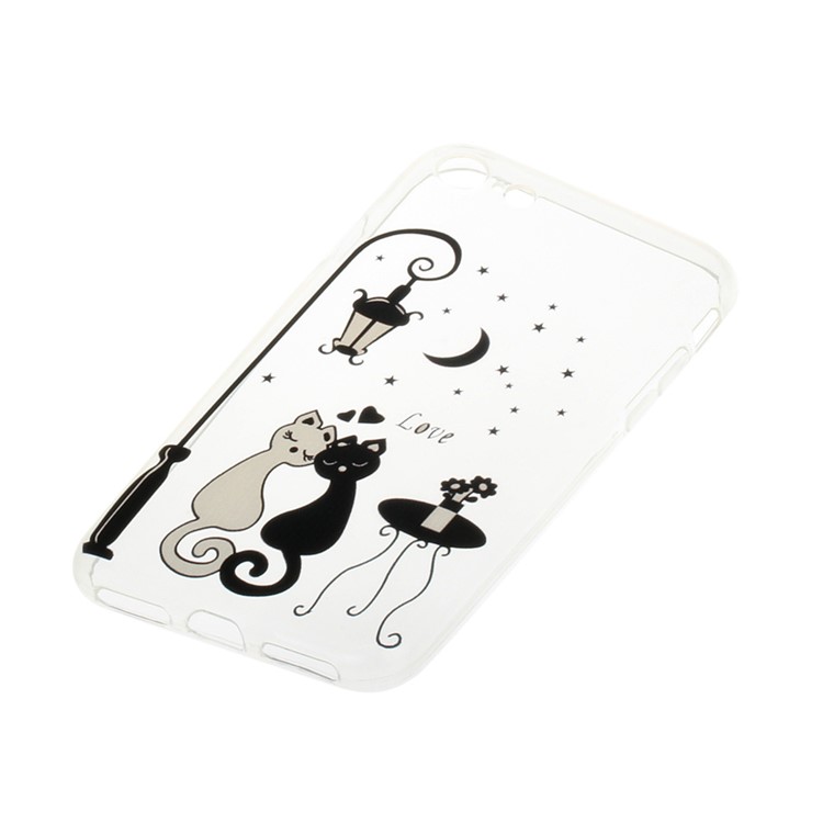 Pattern Printing Clear TPU Case for iPhone 7 4.7 inch - Sweet Cat Lovers-2