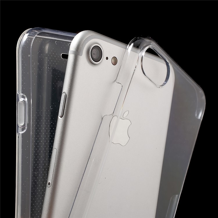 Touchable Front TPU + Back PC 2-piece 360 Degree Protection Phone Case for iPhone 7 4.7 - Transparent-6