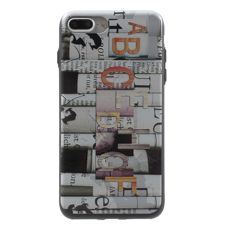 Embossed Stylish TPU Case for iPhone 7 Plus 5.5 Inch - English Letters-1