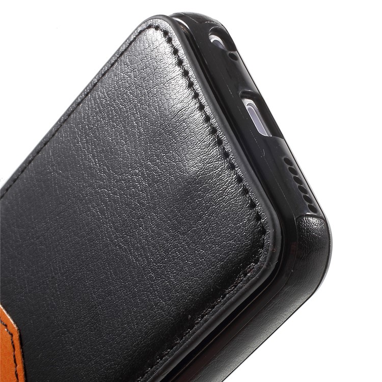 Card Slots Leather Coated TPU Stand Case for iPhone 6s 6 - Black-11