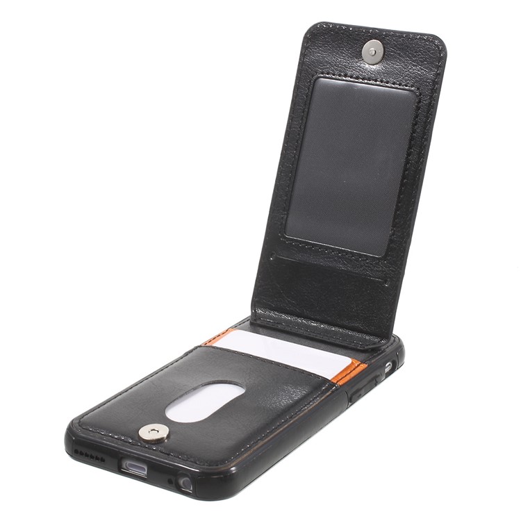 Card Slots Leather Coated TPU Stand Case for iPhone 6s 6 - Black-3