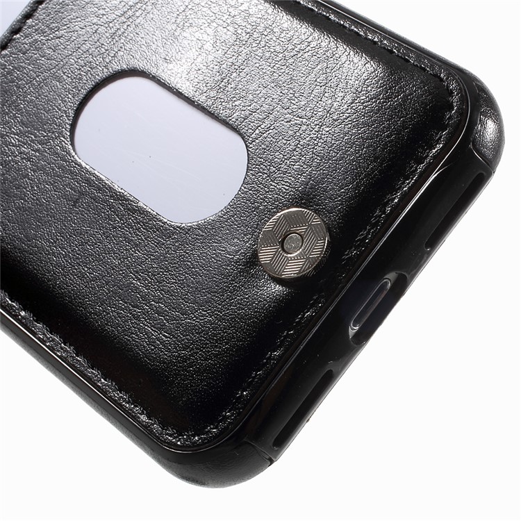 Card Slots Leather Coated TPU Kickstand Case for iPhone 7 4.7 inch - Black-10