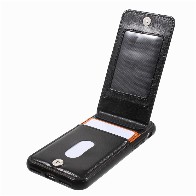 Card Slots Leather Coated TPU Kickstand Case for iPhone 7 4.7 inch - Black-3