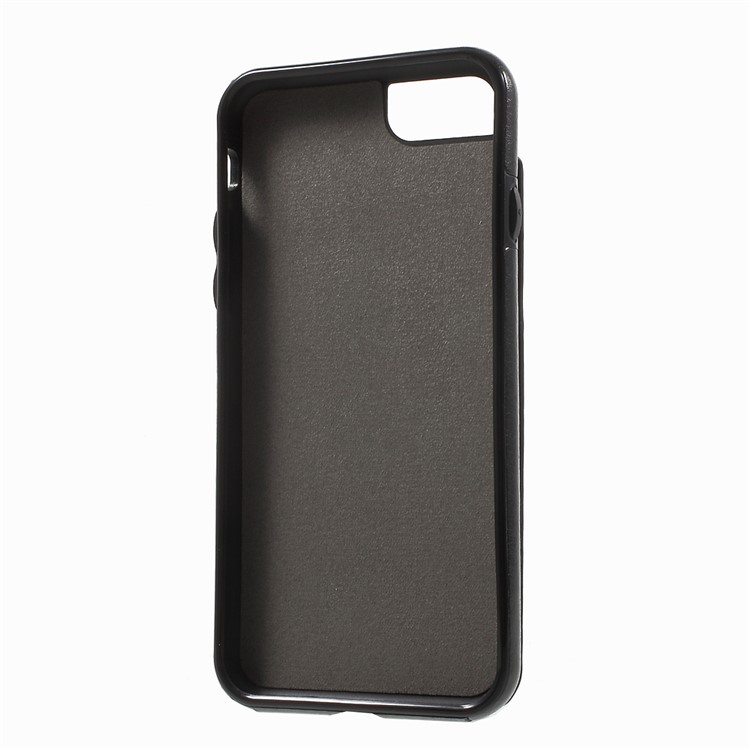 Card Slots Leather Coated TPU Kickstand Case for iPhone 7 4.7 inch - Black-8
