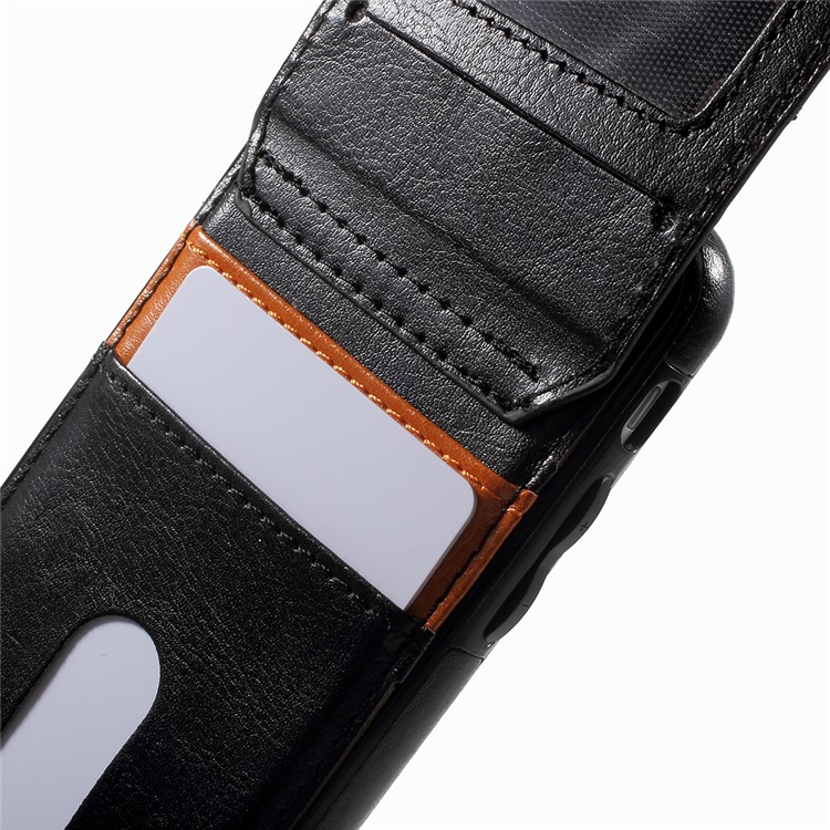 Card Slots Leather Coated TPU Kickstand Case for iPhone 7 4.7 inch - Black-9