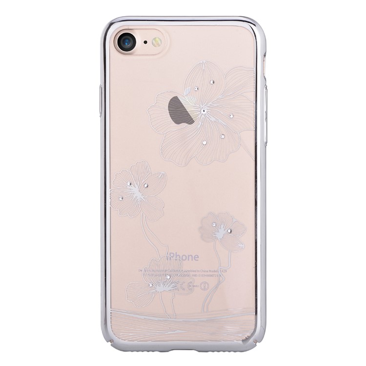 

COMMA Authorized Swarovski Crystal Cornflower PC Plated Back Case for iPhone 8 / 7 4.7 - Silver, iPhone 8