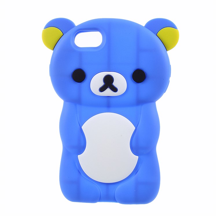 

Cute 3D Rilakkuma Silicone Back Cover Protector for iPhone 8/7 4.7 inch - Dark Blue