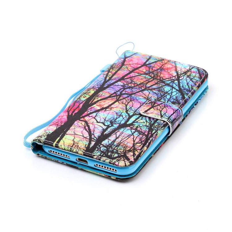 Wallet Leather Magnetic Case for iPhone 8 Plus / 7 Plus - Trees Pattern-5