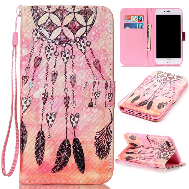 

Phone Leather Stand Case for iPhone 8 Plus / 7 Plus - Heart Dream Catcher