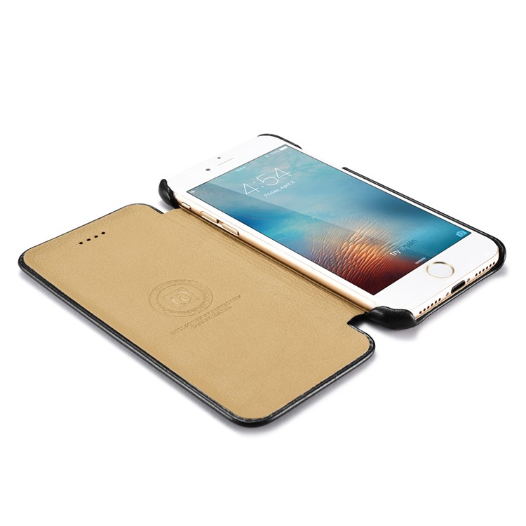 ICARER Gebogenen Rand Luxus-Serie Aus Echtem Leder Flip Case Für IPhone 7 4.7 - Schwarz-10