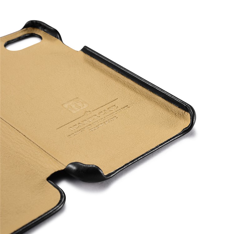 ICARER Gebogenen Rand Luxus-Serie Aus Echtem Leder Flip Case Für IPhone 7 4.7 - Schwarz-11
