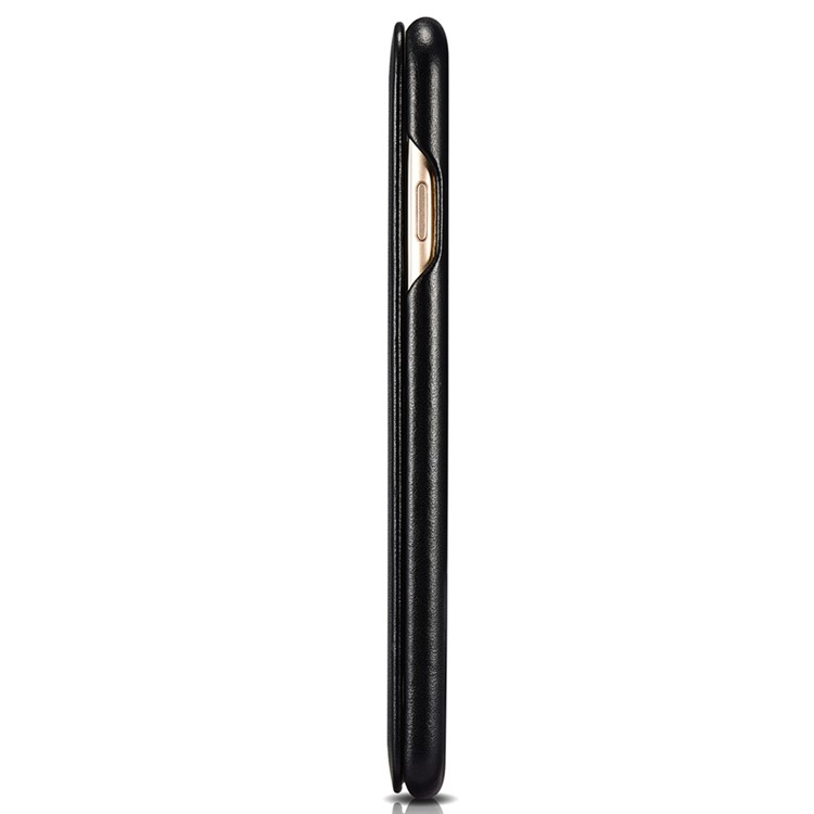 ICARER Gebogenen Rand Luxus-Serie Aus Echtem Leder Flip Case Für IPhone 7 4.7 - Schwarz-12