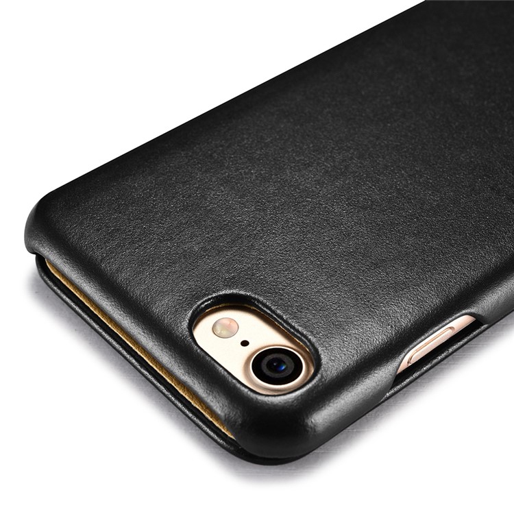 ICARER Gebogenen Rand Luxus-Serie Aus Echtem Leder Flip Case Für IPhone 7 4.7 - Schwarz-13