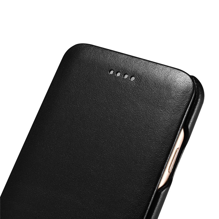 ICARER Gebogenen Rand Luxus-Serie Aus Echtem Leder Flip Case Für IPhone 7 4.7 - Schwarz-14