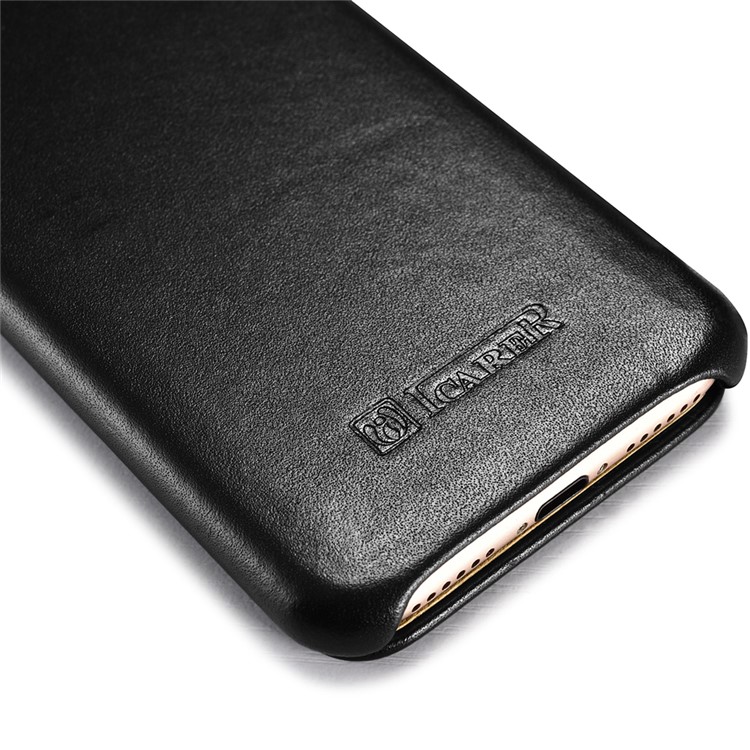 ICARER Gebogenen Rand Luxus-Serie Aus Echtem Leder Flip Case Für IPhone 7 4.7 - Schwarz-15