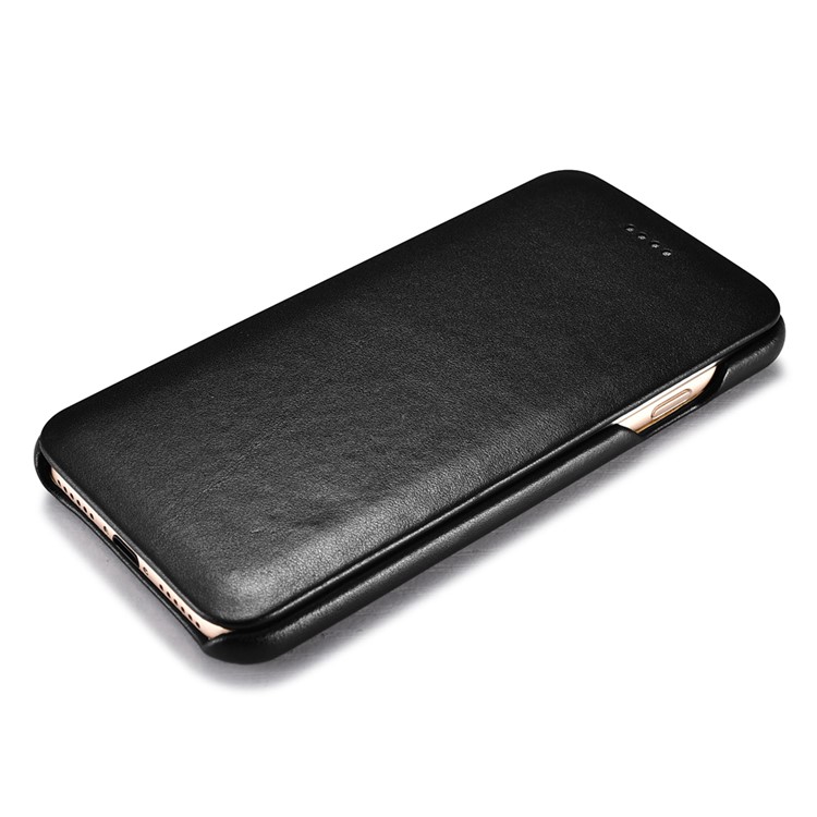 ICARER Gebogenen Rand Luxus-Serie Aus Echtem Leder Flip Case Für IPhone 7 4.7 - Schwarz-4