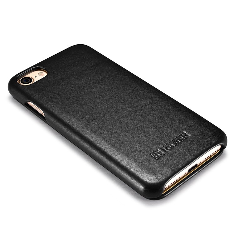 ICARER Gebogenen Rand Luxus-Serie Aus Echtem Leder Flip Case Für IPhone 7 4.7 - Schwarz-8
