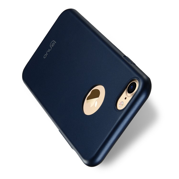 LENUO Für Iphone 7 4,7 Zoll 0.9mm Rubbe Beschichtung Kunststoff Handytasche - dunkelblau-2