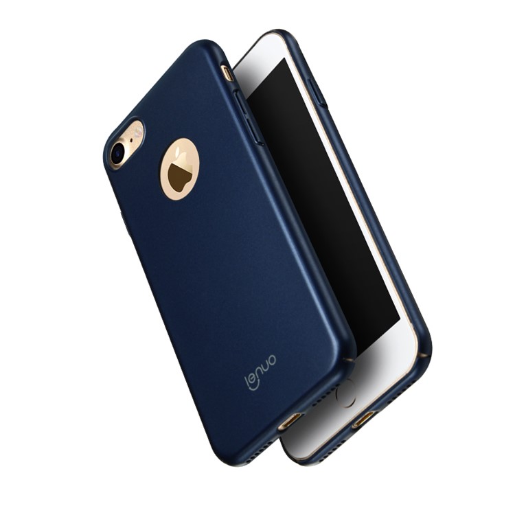 LENUO Für Iphone 7 4,7 Zoll 0.9mm Rubbe Beschichtung Kunststoff Handytasche - dunkelblau-5