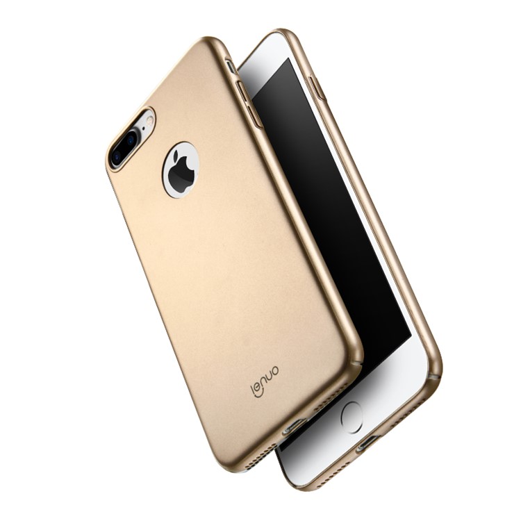 LENUO Rubberized PC Cell Phone Shell for iPhone 7 Plus 5.5 Inch - Gold-2